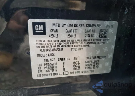 2018 Buick Encore Preferred z USA, uszkodzony, nr VIN KL4CJASB3JB627595